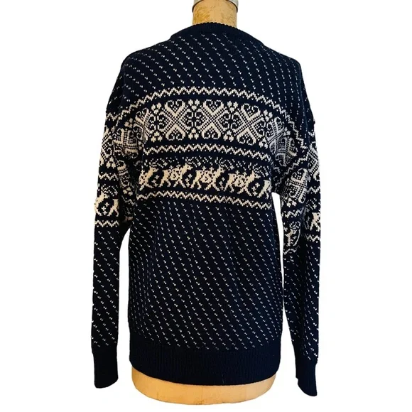 Vintage 70’ 80’ Authentic Sweater 100% Wool Made in British Hong Kong Size L - Picture 4 of 11